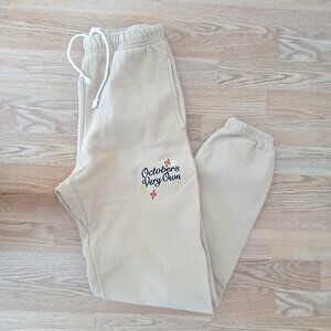 October's Very Own OVO Drake Pom Pom Script Sweatpants Size Small
